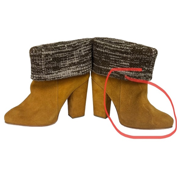 Rachel Comey Colton Suede Knit Cuffed Heeled Ankle Boots Women's Brown Size 8.5 - Picture 12 of 12